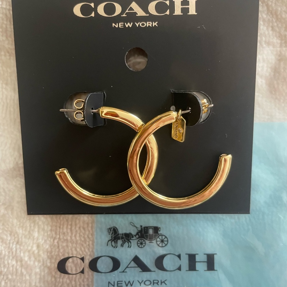 Coach gold hoops